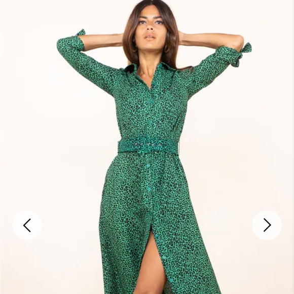 Dancing leopard green leopard dress size UK 8 (US 6/8) new with tags - Picture 1 of 6
